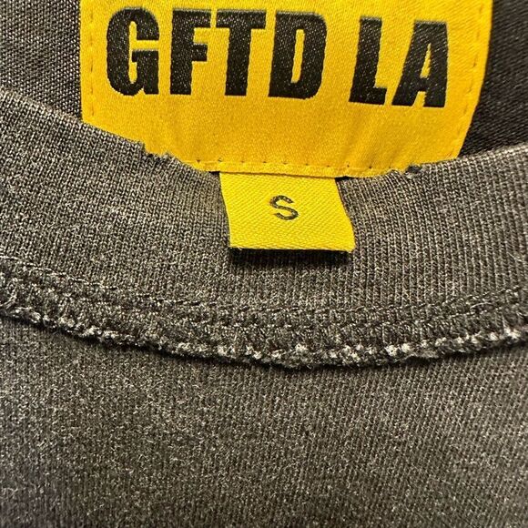 GFTD LA Men’s Vintage Wash Black Graphic Short Sleeve T-Shirt Raw Hem - Size S - Picture 4 of 9